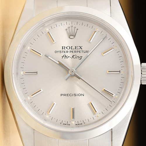 ROLEX OYSTER PERPETUAL AIR-KING 34MM 14000 STAINLESS STEEL SILVER $1 NR 10/16