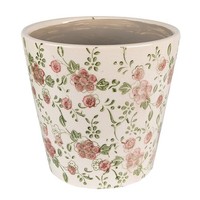 6CE1566XS Blumentopf ÜBertopf Pflanztopf BlüTen Ranken Blumen Ø 12X10 Cm Clayre