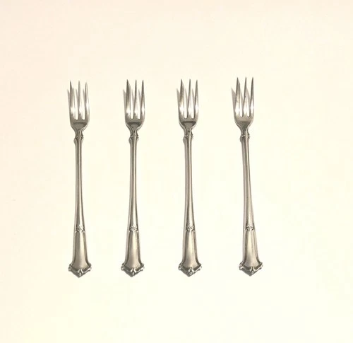 Set Of (4) Wallace Saxon 1910 Sterling Silver Cocktail Seafood Forks 70.4 Grams