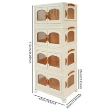 4-Tier Storage Container Folding Storage Bins Stackable Storage Bins for Clothes