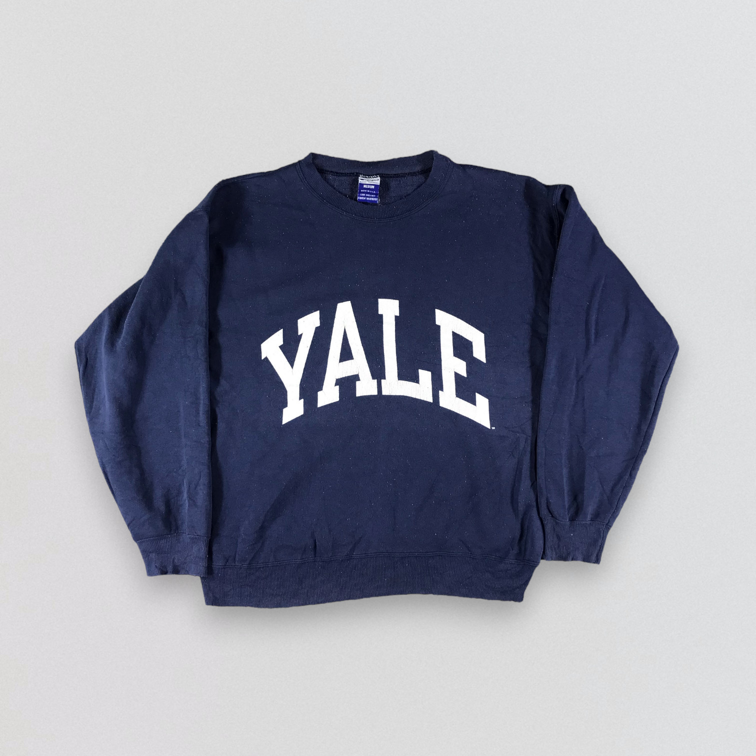 Vintage Champion Yale University Sweatshirt Medium Navy Blue Made In USA Ivy