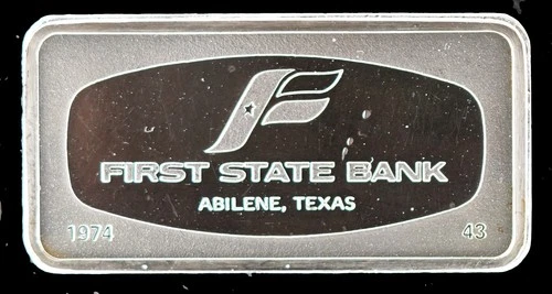 1974 Proof Franklin Mint - First State Bank - 65.65g Sterling Silver