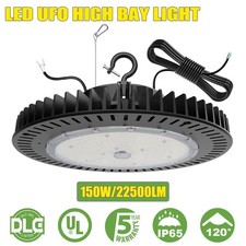 LED High Bay Light 150W 22500lm 5000K 0-10V Dimmable Warehouse Garage Barn Lamp