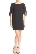 ALI & JAY | Black Flutter Sleeve Shift Crew Neck Mini Dress Size XS