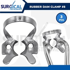 3 Pcs Endodontic Rubber Dam Clamps 8 Stainless Steel German Grade