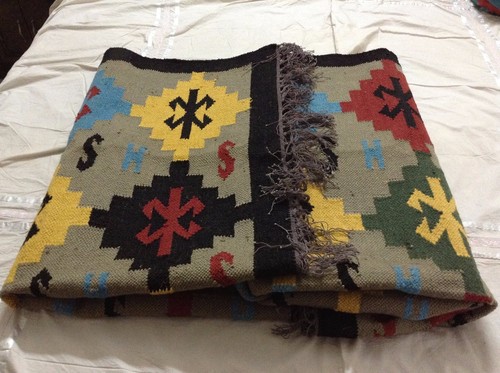 Vintage Tufted Natural Wool Multicolored Moroccan Carpet Area Rug - Picture 6 of 8
