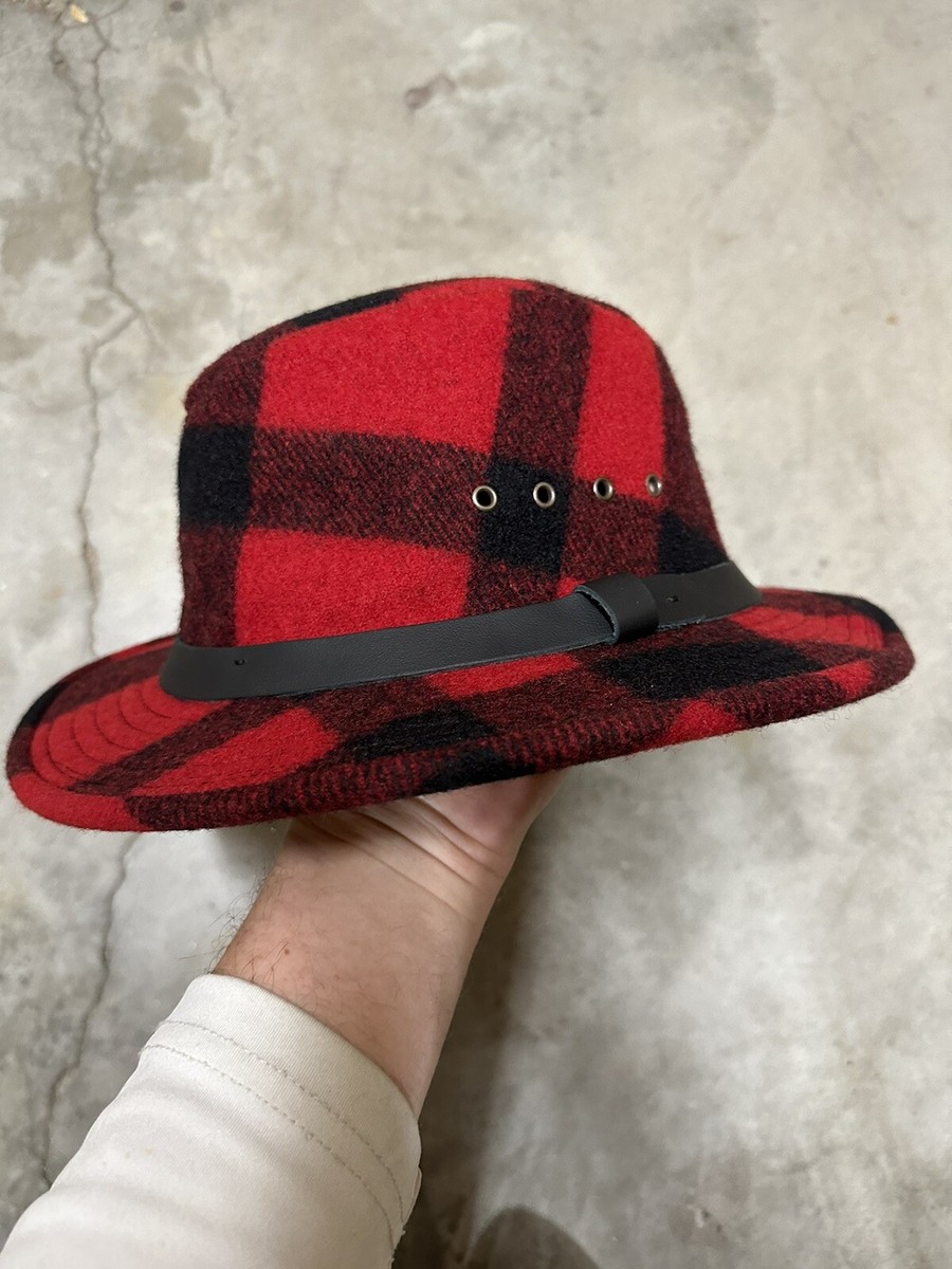NWT Filson Wool Packer Hat Mackinaw Made in USA Buffalo Plaid Red