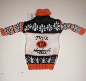 NWT Limited Ed. Tito's Vodka 2018 Mini Ugly Christmas Sweater Fits 750mL bottle | eBay