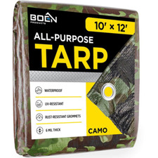12 Ft. W X 10 Ft. L Camouflage Poly Heavy-Duty Tarp Cover Waterproof Tarpaulin