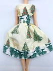 B25 CHRISTMAS HOLIDAY DRESS BARBIE HANDMADE OOAK VINTAGE SILKSTONE TREE DEER