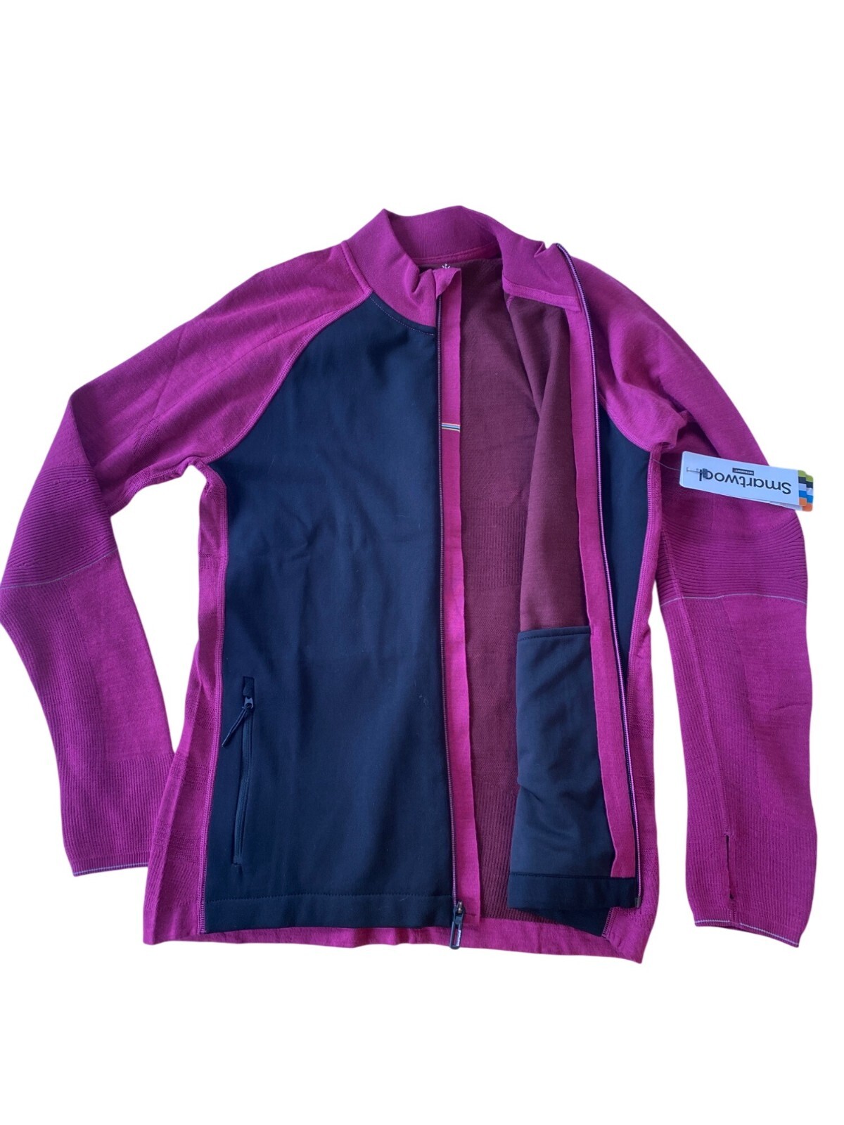 NWT Smartwool Women's Intraknit Merino Sport Full Zip Jacket Large Fuchia $230
