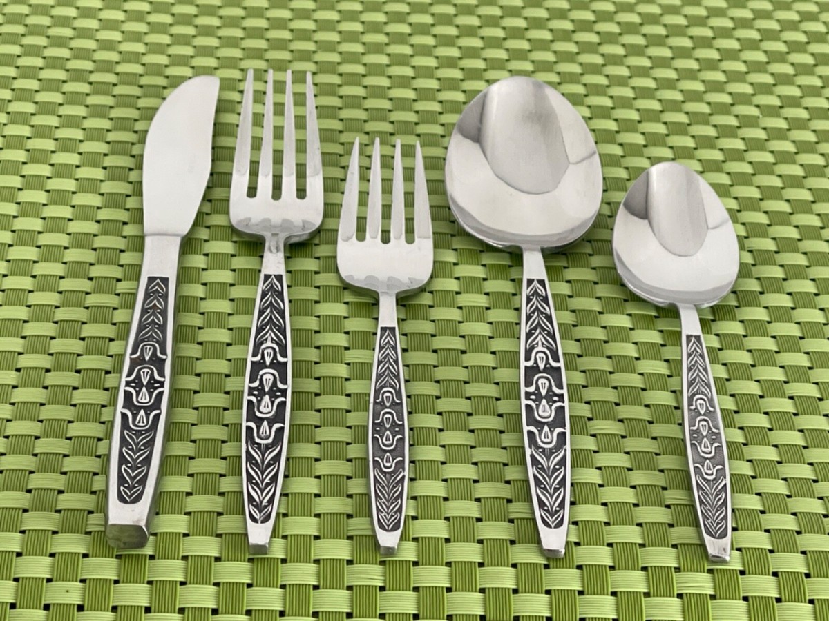 Hanford Forge EL PARAISO Stainless Floral Glossy Japan Flatware