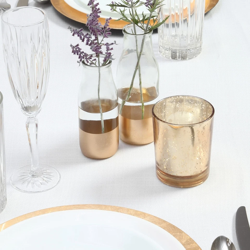 Hosley Juego de 6, Botella de Vidrio Dorado Dip, 5.5" de Alto. Regalo ideal para boda... Foto 4 de 4