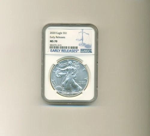2020 $1 SILVER AMERICAN EAGLE ✪ NGC MS-70 ✪ COIN EARLY RELEASES 
