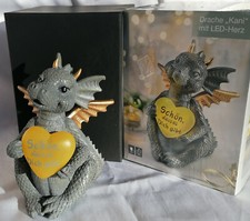 Drache "Kani" mit LED-Herz Licht "Sch&ouml;n dass es dich gibt" Weltbild mit Timer
