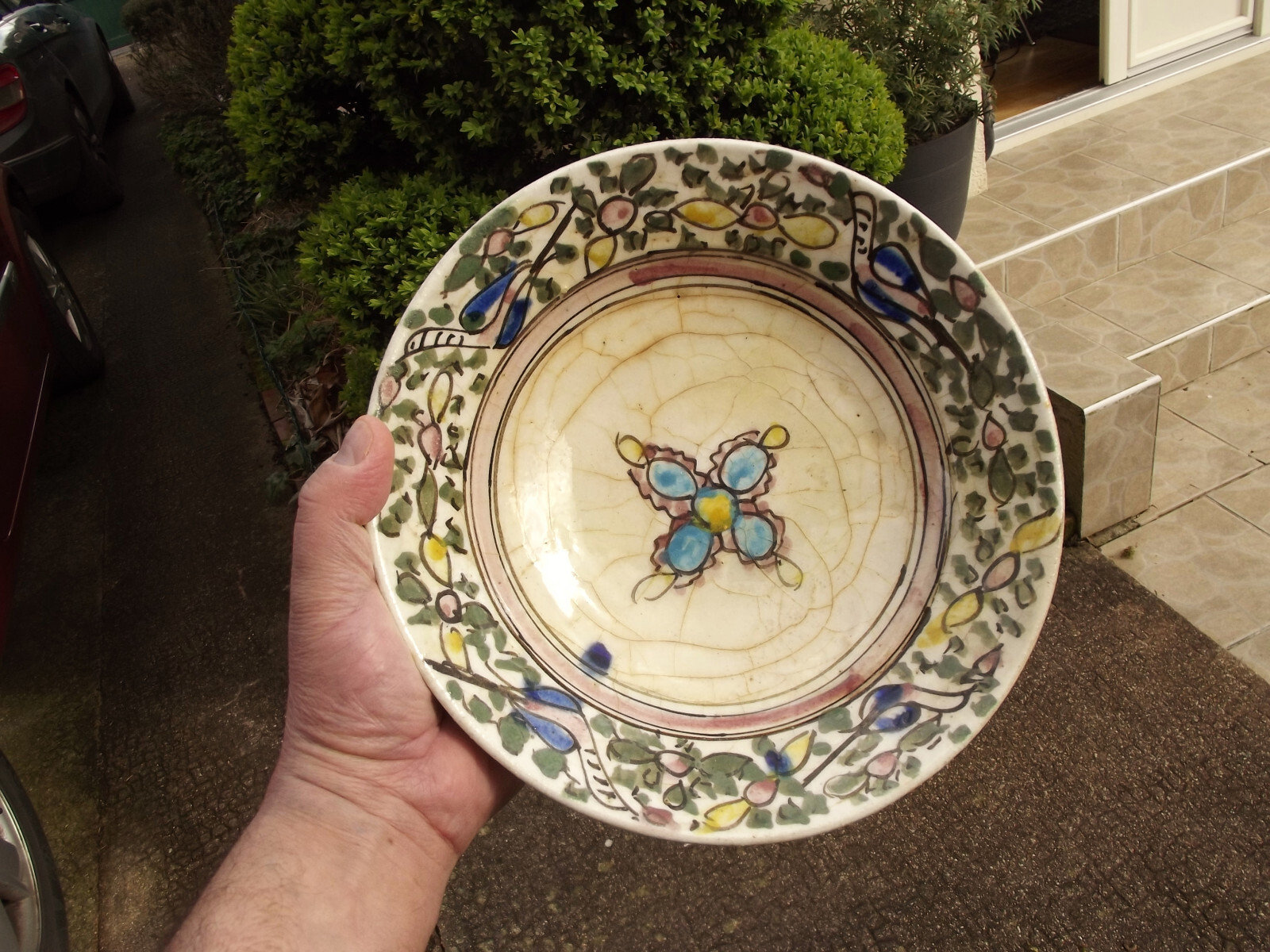 Antique Iznik Turkey Ottoman Kajar Persian Ceramic Cup Dish To Determine