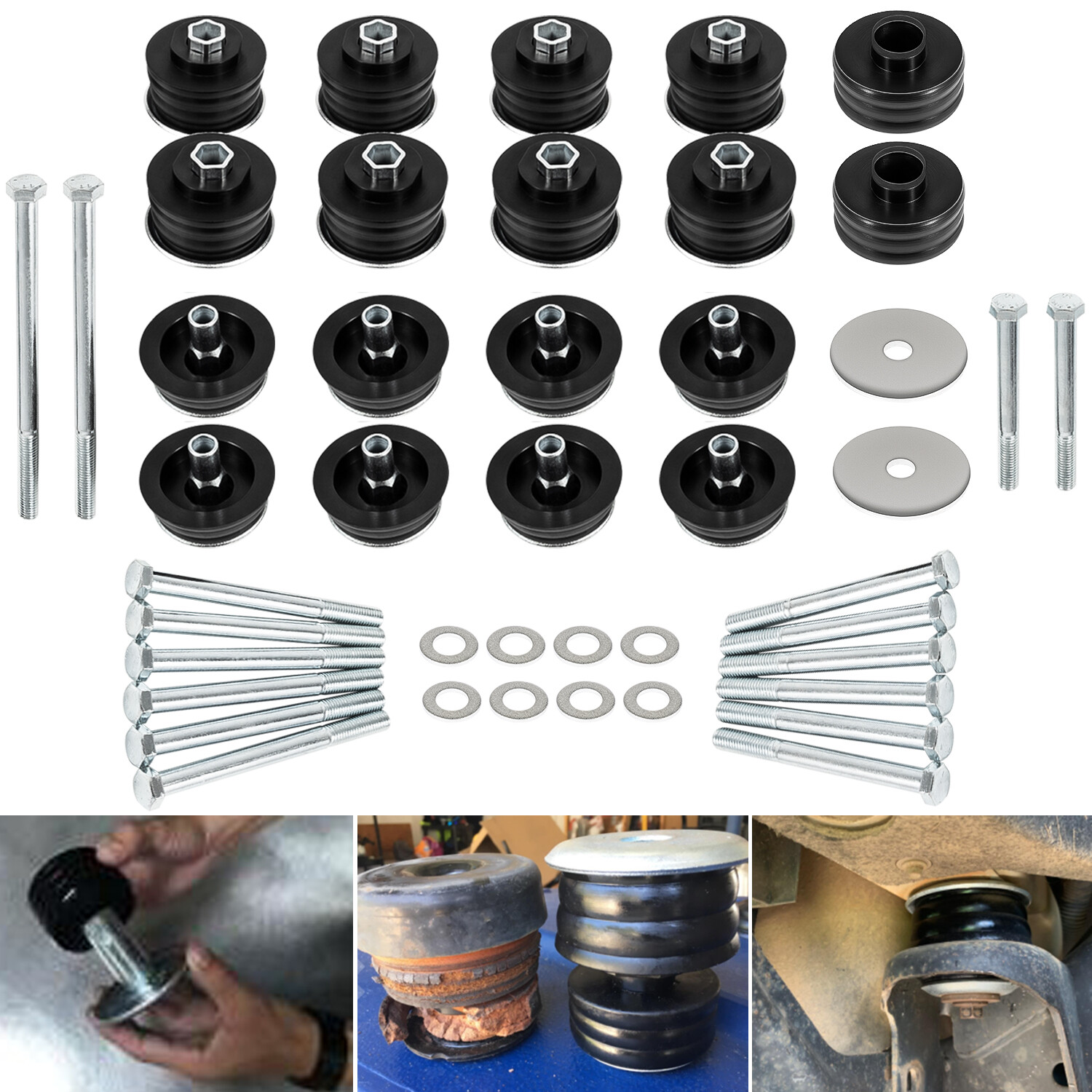 KF04060BK Body Mount Bushing Kit for Ford Super Duty F250 F350 2008-2016 2WD 4WD
