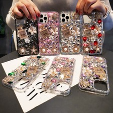 For iPhone 12 Pro Max 11 XS XR 6 7 8 Handmade Bling Glitter Flower Diamond Case
