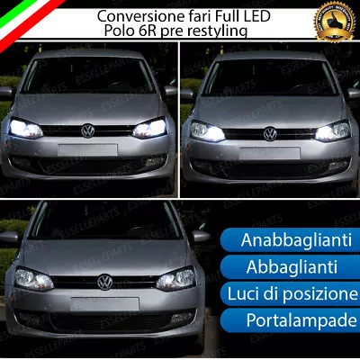 KIT FARI FULL LED VW POLO 6R ANABBAGLIANTI ABBAGLIANTI POSIZIONE CANBUS NO ERROR