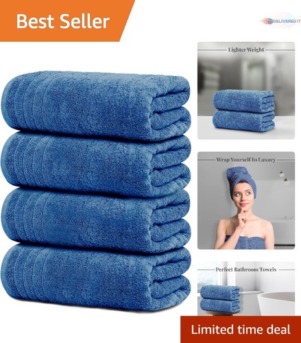 Set of 4 Extra Large Cotton Bath Towels 30x60 Soft Absorbent Quick Drying Use