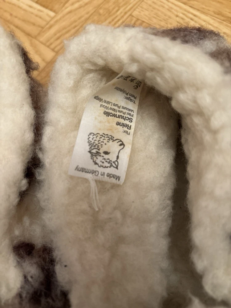 Hausschuhe, Größe 40/41, reine Schurwolle, beige- braun