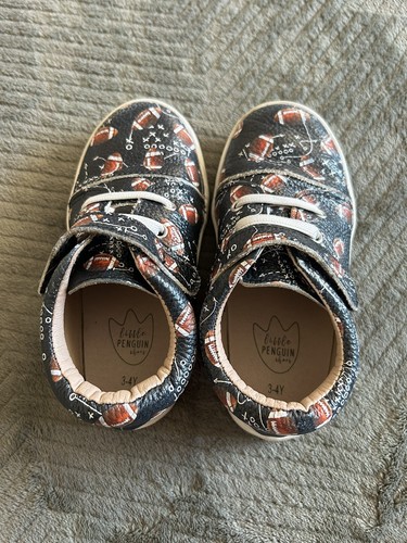 Boys Little Penguin Football Print Leather Shoes 3-4Year Little Kid Dark Blue - Picture 3 of 8