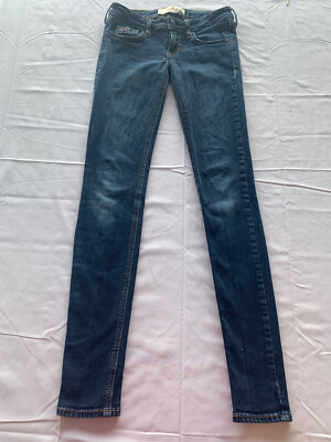 Hollister Junior's Jeans Size 0 Waist 24 Dark Wash Skinny