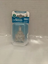 Dr Brown's Standard Bottle Nipple Natural Flow Silicone Level 3 M+ 1 Pack of 2