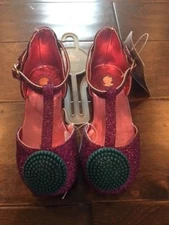 Disney Store Frozen Costume Dress Up Shoes Purple Glitter NWT  Size 8