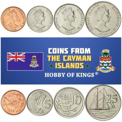 Cayman Islands | 4 Coin Set | 1 5 10 25 Cents | 1992 - 1996 | eBay
