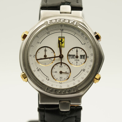 FERRARI FORMULA HERREN UHR QUARZ CHRONO STAHL 38MM VINTAGE ARMBANDUHR  VINTAGE