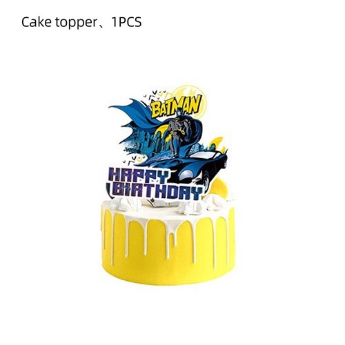 Set decorazioni festa compleanno Batman striscione palloncino cake topper per bambini festa - Foto 10 di 14