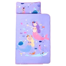 Princess Mermaid Kids Toddler Nap Mat Sleeping Bag Pillow Blanket Travel School