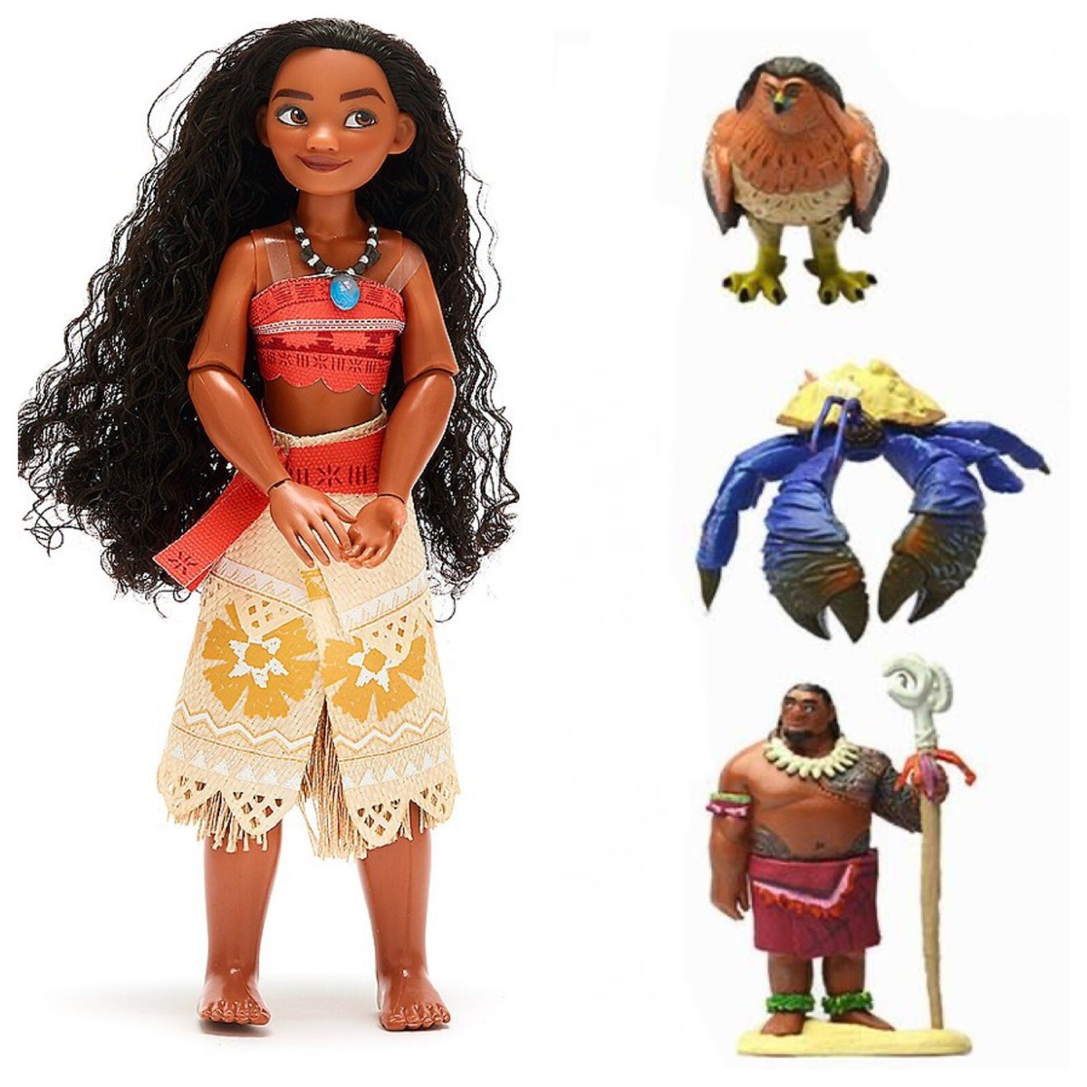 MOANAパパまたぬいじゃったモアナ・ポッツイ お宝発見MANIAX希少レア珍品 Disney Moana Classic 12” Doll & 3” Chief Tui Dad Father & Maui