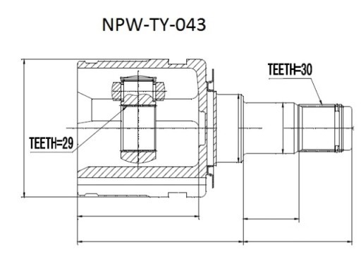 Joint set, drive shaft/ inner Toyota Hi-Lux Ggn25/Kun25/26 2.5D-4D, 3.0D-4D