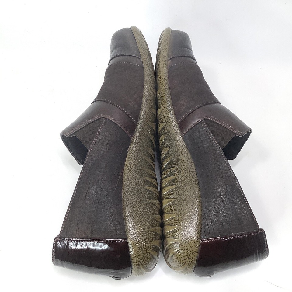 Naot Leather Womens Slip On Loafers Shoes Size 7 7.5 38 Brown Flats