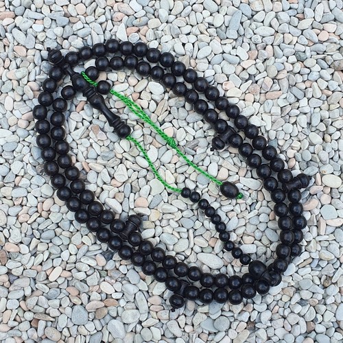 Borneo Black Ebony Islamic Tasbih 100 Dhikr Beads 8 MM Subha Rosary - Picture 4 of 6
