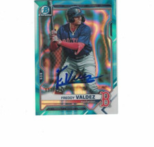 FREDDY VALDEZ RC SIGNED IP 2021 BOWMAN DRAFT CHROME BDC-96 AUTO SP /199 ROOKIE