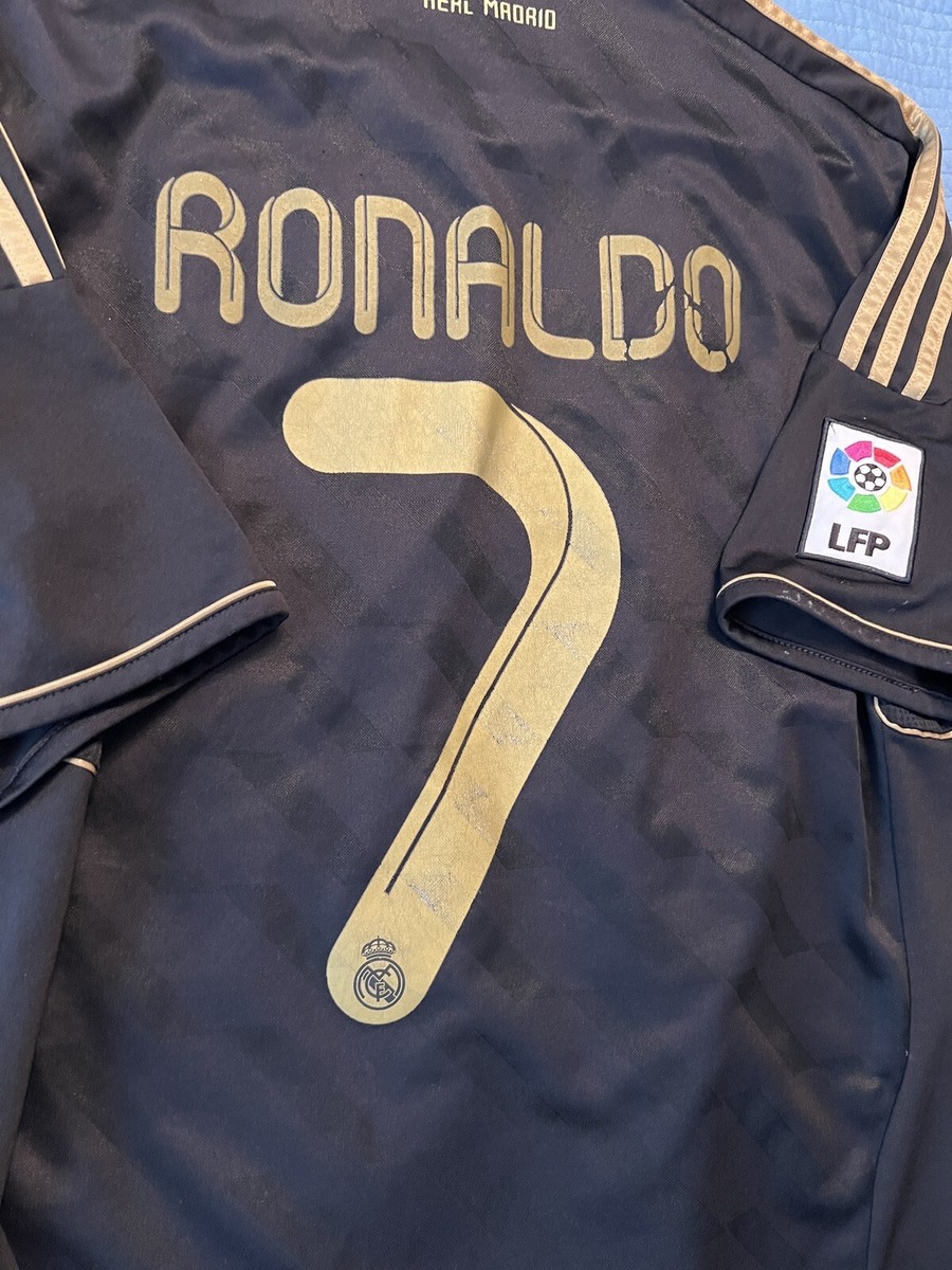 Cristiano Ronaldo Real Madrid 11/12 Jersey Black And Gold | eBay