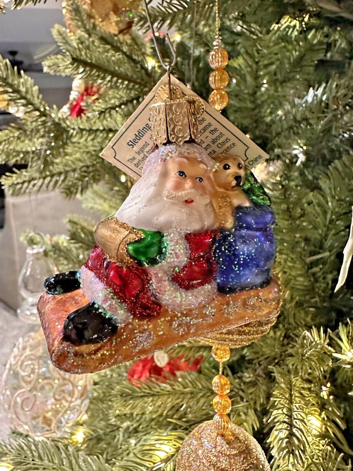 VTG Santa glass ornament OLD WORLD CHRISTMAS OWC 