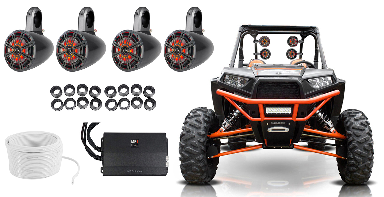 4 Колонки KICKER 65 LED Tower4-канальный усилитель для Polaris RZRATVUTV 161990₽