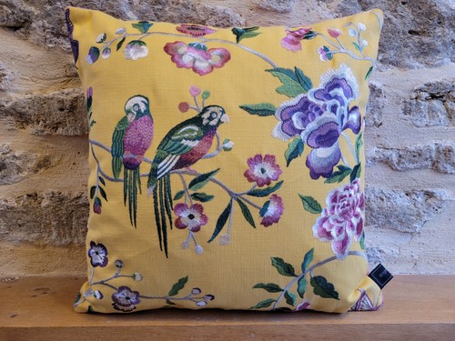 Liberty Faxstead Linen Grey & Gold Velvet Rare Vintage Retro Cushion Cover 60's - Picture 17 of 20