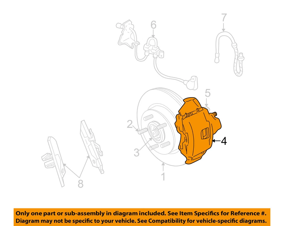 NUEVO MOPAR GENUINO OEM Pinza de disco de freno delantera derecha 05011074AA 04797566 Foto 2 de 3