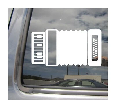 Accordion - Aerophone Piano Music Instrument Vinyl Decal Window Sticker 10703
