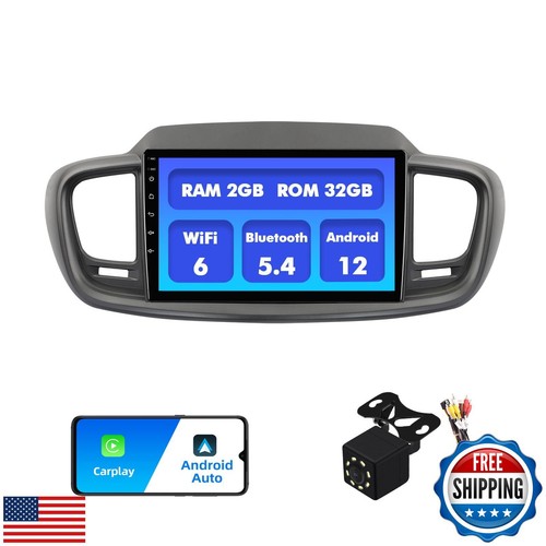 2+32G Android 12 Double Din Car Stereo for Kia Sorento 3 2015-2020 with 10.1