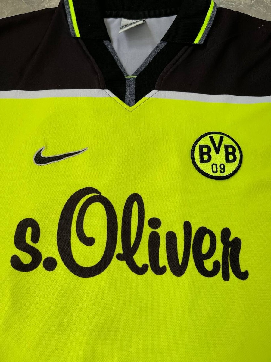 Maillot De Foot Vintage Borussia Dortmund 1997/98 - Ricken N°18 - Manches Longues - Taille L - Jaune