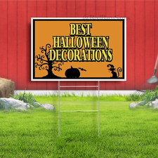 BEST HALLOWEEN DECORATIONS Yard Sign with Stand LAWN SIGN