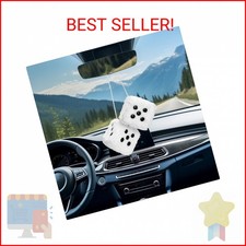 Fkewp Pair Of Fuzzy Plush Dice For Car 3 Inch Retro Square Auto Rearview Mirror Fkewp Pair Of Fuzzy Plush Dice For Car 3 Inch Retro Square Auto Rearview Mirror