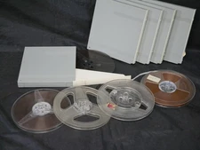 5  Vintage BASF Reel To Reel  7" inch Cases + 3 Tapes - Made in Germany