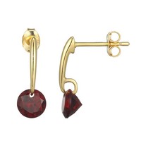 Cavill Ohrringe Granat 1,59Ct Rund Vergoldet 925 Silber Damen Schmuck